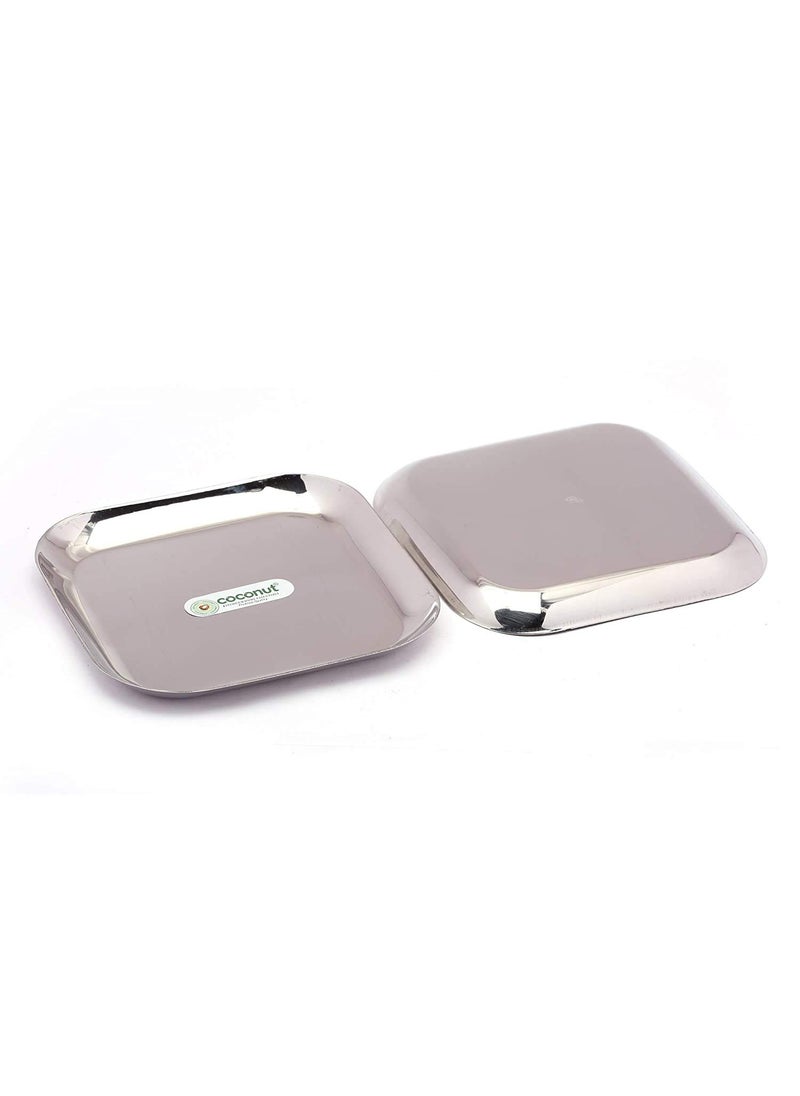 Coconut coconut Stainless Steel Square Plate Diameter - 20Cm - Set of 6  - Image 2
