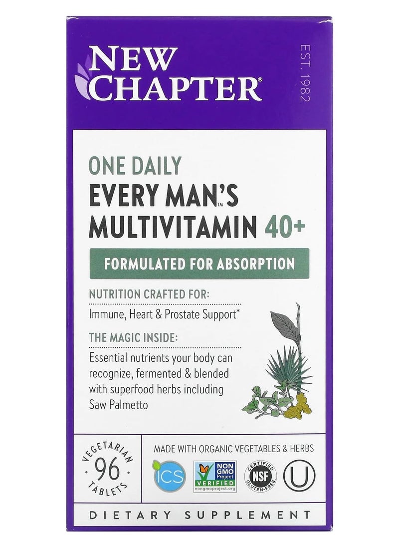New Chapter - New Chapter One Daily Every Man's Multivitamin 40+, 96 Tablets. - Image 1
