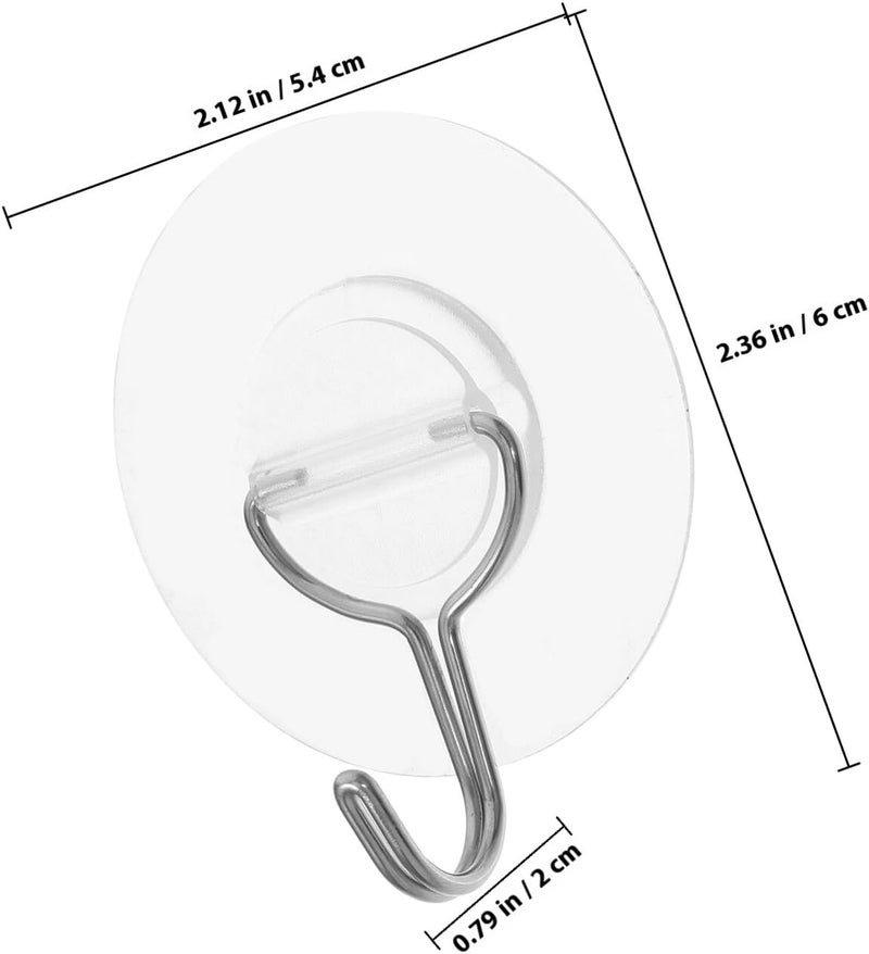 Healifty 12 Pcs Self-Adhesive 304 Stainless Steel Wall Hooks Strong Non-Marking Towel and Clothes Hangers for Bathroom Kitchen Door Organization - Image 3