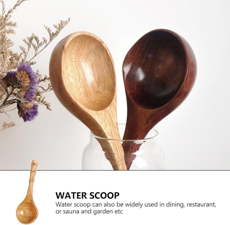 Wooden Soup Spoon 25Cm Natural Handle Kitchen Cooking Scoop for Household Use - Image 4