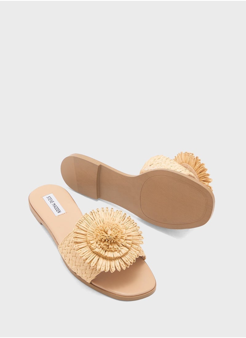 STEVE MADDEN Flower Detail Flat Sandals - Image 4
