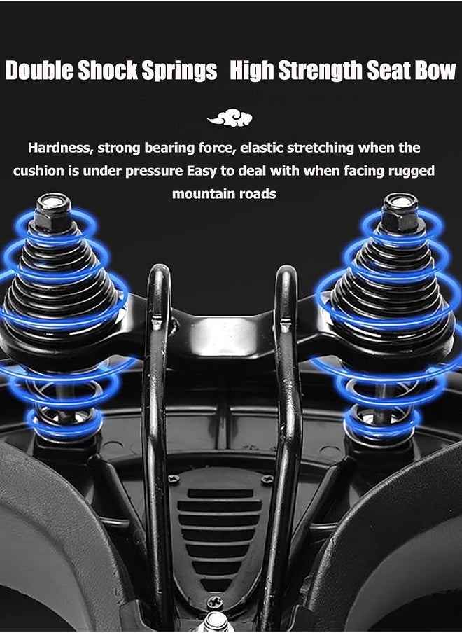 UNUNS Extra Wide Cycling Saddle,Bicycle Seat Replacement,Oversized Comfortable Saddle,Double Shock/Hollow Breathable Bike Seat,Bicycle Cushion For MTB/Mountain/Fitness/Exercise Bike,With Mounting Tools  - Image 3