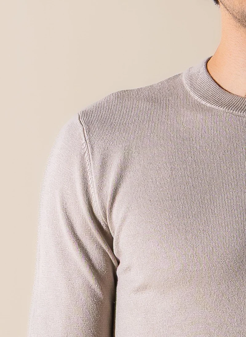 SHAPES Grey KNITTED SLIM SWEATER for Men | Best Price UAE