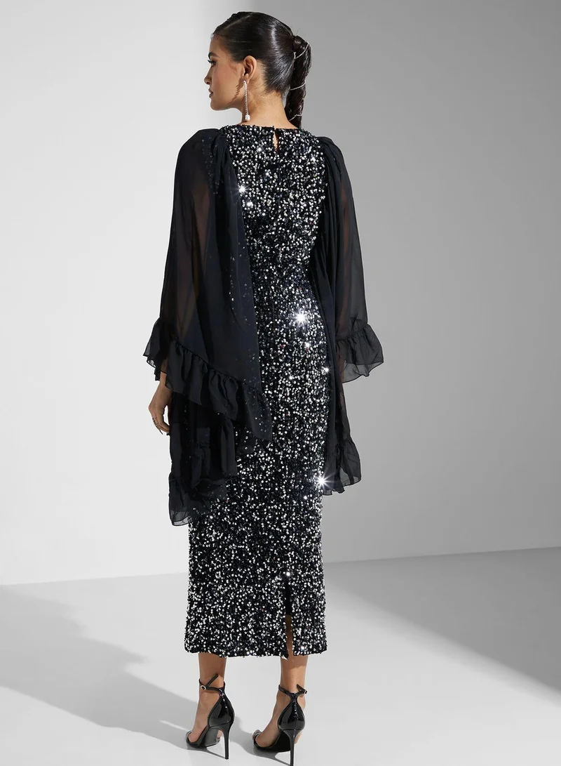 Golden Apple Sequin Sheath Dress