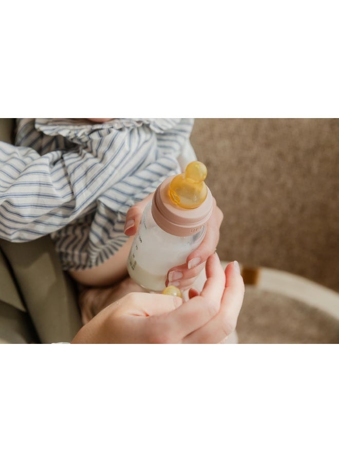 BIBS Baby Bottle 5 oz / 150 ml Natural Rubber Latex Nipple - Anti-Colic, BPA-Free, Round Nipple, Slow Flow, Lightweight & Easy to Clean, Suitable for Newborns 0+ Years - Ivory - Image 4