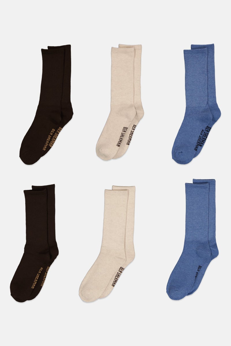 Ben Sherman Men 6 Pairs Brand Logo Crew Cut Socks, Multicolor  - Image 3