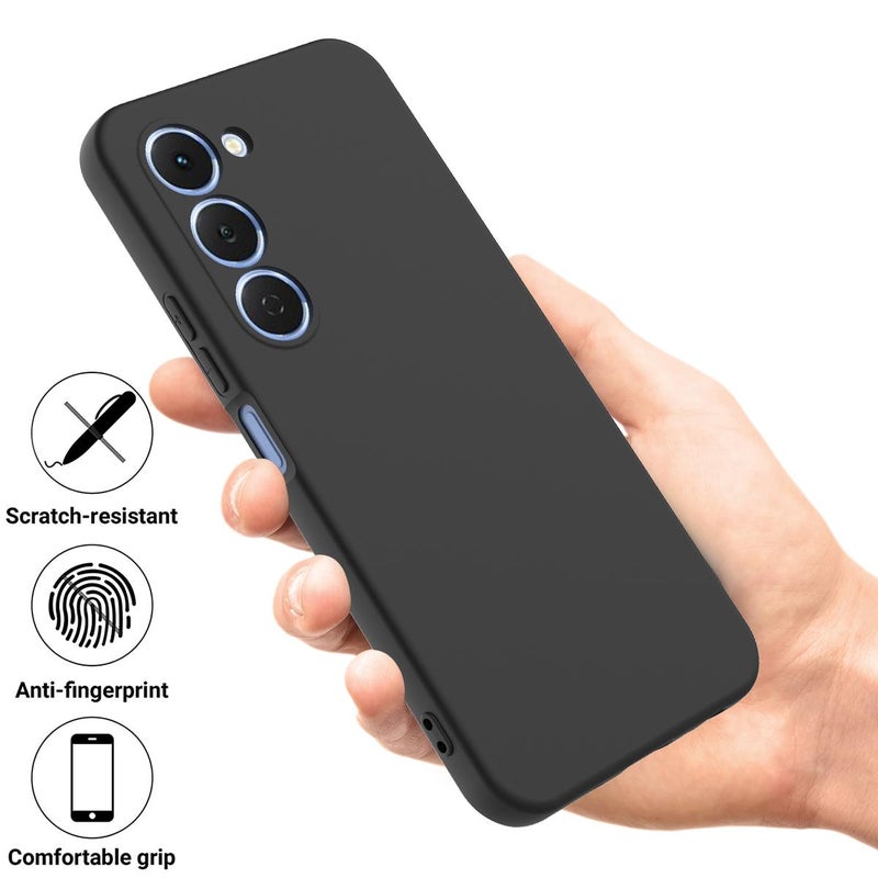 For Tecno Spark 40 Pro 4G Solid Color Liquid Silicone Dropproof Full Coverage Phone Case(Black) - Image 2