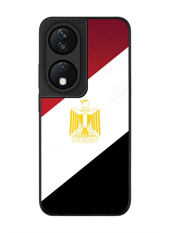 Stylizedd Rugged Black Edge Case for Honor X7b, Slim fit Soft Case Flexible Rubber Edges Anti Drop TPU Gel Thin Cover -  Flag Of Egypt - Image 1