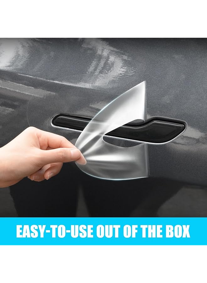 Excefore Car Door Handle Cup Protector Sticker, Car Door Handle Scratch Protection Cover Guard Film Stickers, Waterproof Tpu Vehicle Handle Stickers, Compatible With Tesla Model Y Model 3 - Image 5
