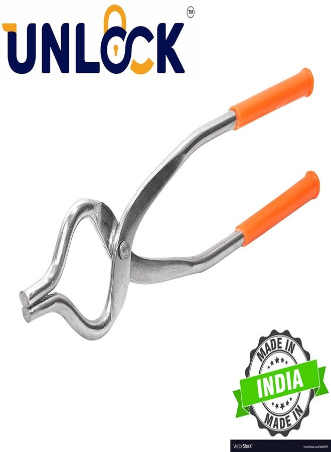 Unlock New Stainless Steel Easy Grip Sansi/Chimta/Pincer Utensil Holder,(Silver) - Image 3