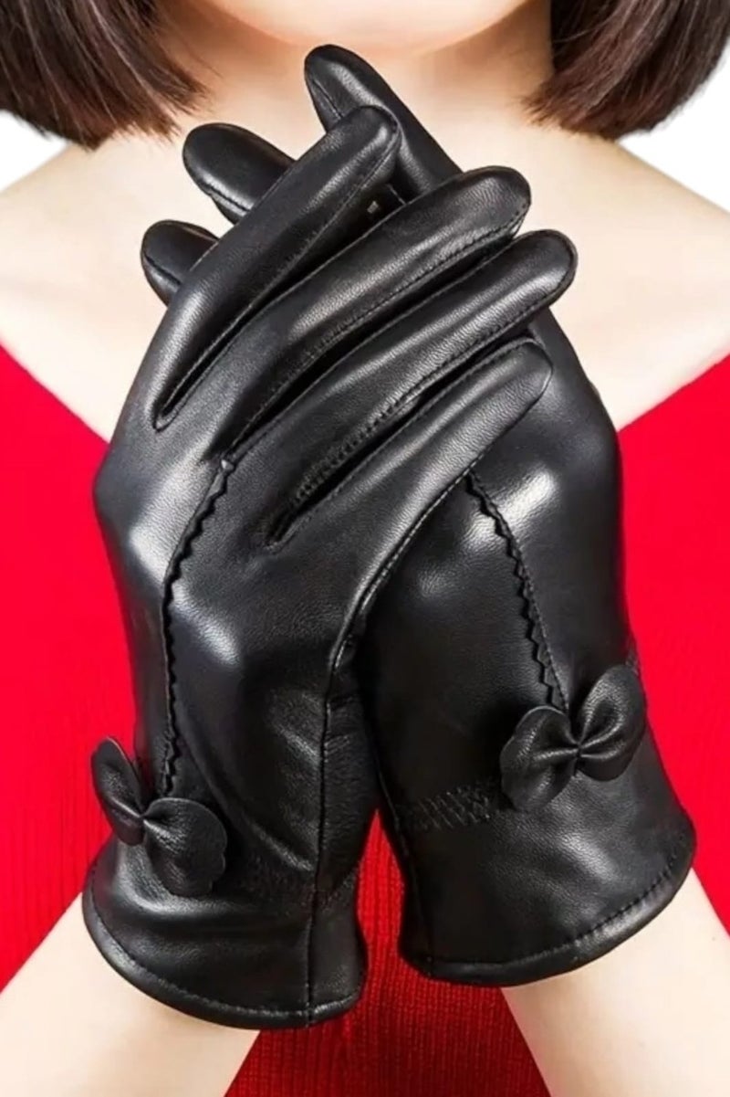 Tezzgelsin Women's Genuine Leather Water and Windproof Cold Resistant Thermal Gloves  - Image 4