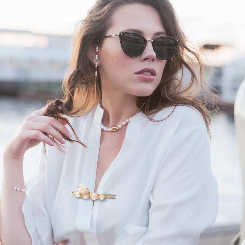 HANNEA® Pearl Brooch Safety Pins for Women Stylish Pearl Brooch Safety Pin for Women and Girls Anti-Exposure Neckline Jewerelly Accessory Shawl Scarf Dress Clothes Saree Pins for Women- 15 Pieces - Image 3