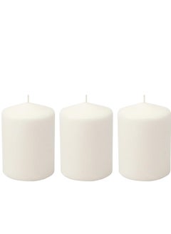 Lukadah Lukadah Premium Quality Unscented Pillar Candles 2 x 2 Inch, Long Burning Hours, Decorative Pillar Candles, SPA Candles - Dripless Clean Burning Dinner Candle | Set of 3  - Image 1