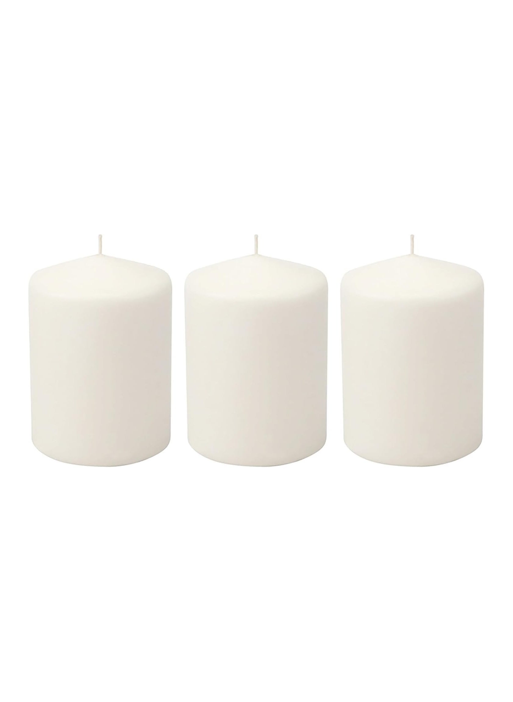 Lukadah Lukadah Premium Quality Unscented Pillar Candles 2 x 2 Inch, Long Burning Hours, Decorative Pillar Candles, SPA Candles - Dripless Clean Burning Dinner Candle | Set of 3 