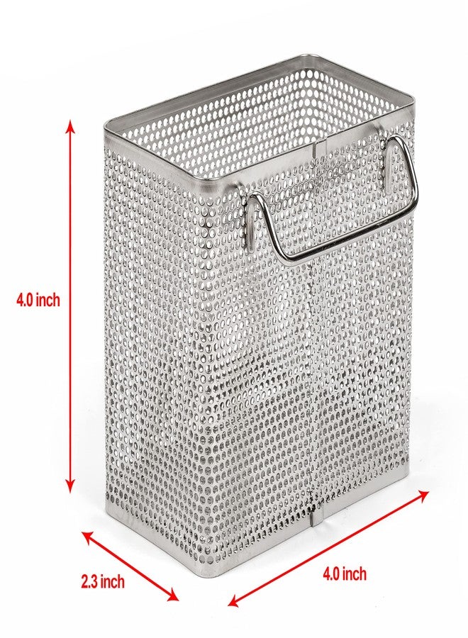 LENITH Kitchen Utensil Chopsticks Perforated Holder with Hooks - 304 Stainless Steel Storage for Organizer Dishwasher Safe (Small Rectangle) - Image 3