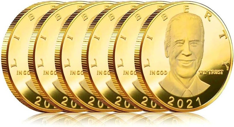 كلاراكو عملة جو بايدن الذهبية، عملة ذهبية مطلية بالذهب لعام 2021 قابلة للتحصيل، مع حافظة واقية متضمنة، (عبوة من 20 قطعة - ذهبية) - Image 5