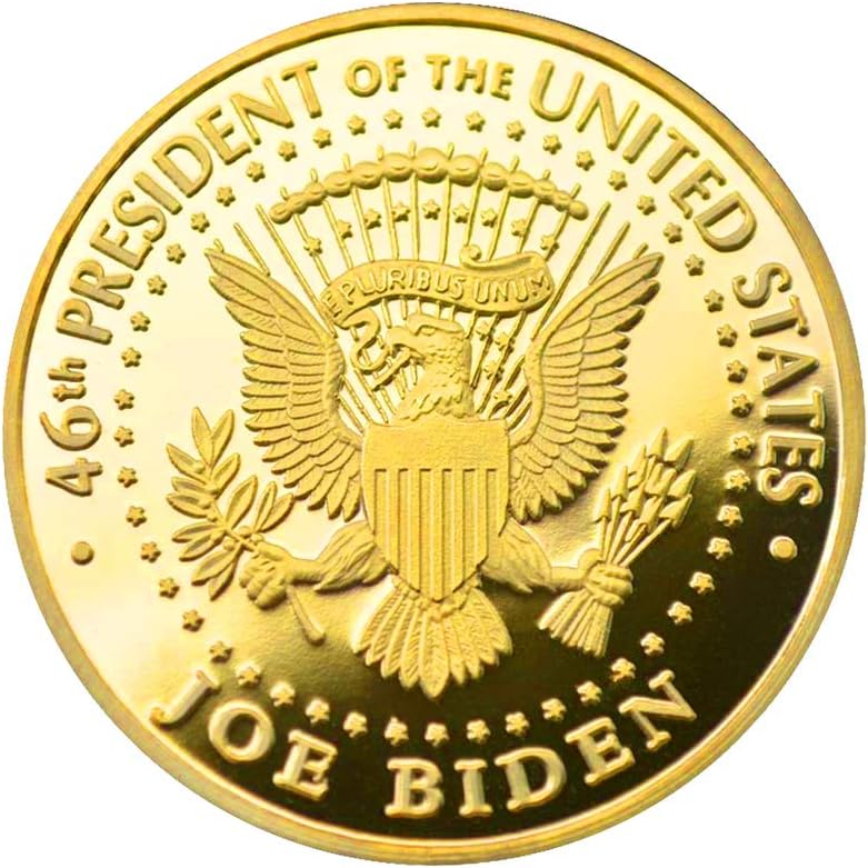 كلاراكو عملة جو بايدن الذهبية، عملة ذهبية مطلية بالذهب لعام 2021 قابلة للتحصيل، مع حافظة واقية متضمنة، (عبوة من 20 قطعة - ذهبية) - Image 4