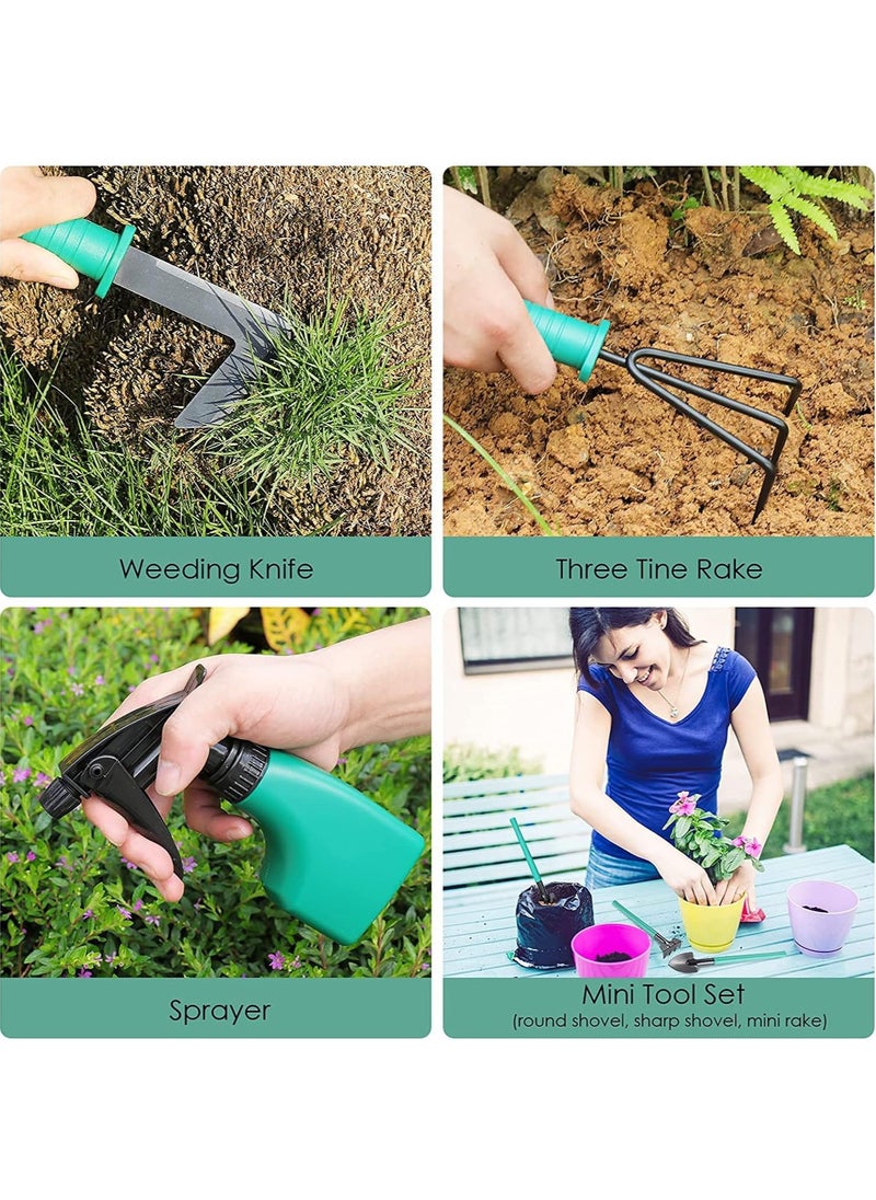 Arabest - Garden Tool Set, 10PCS Gardening Planting Tool Kit Outdoor Hand Tools with Non-slip Rubber Grip Including Pruners, Pruning Saw, Rakes,Sprayer,Trowel,Scissors for Indoor Gardening Gifts - Image 1