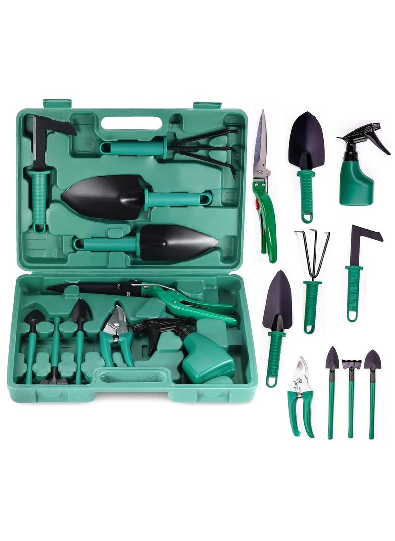 Arabest - Garden Tool Set, 10PCS Gardening Planting Tool Kit Outdoor Hand Tools with Non-slip Rubber Grip Including Pruners, Pruning Saw, Rakes,Sprayer,Trowel,Scissors for Indoor Gardening Gifts - Image 1