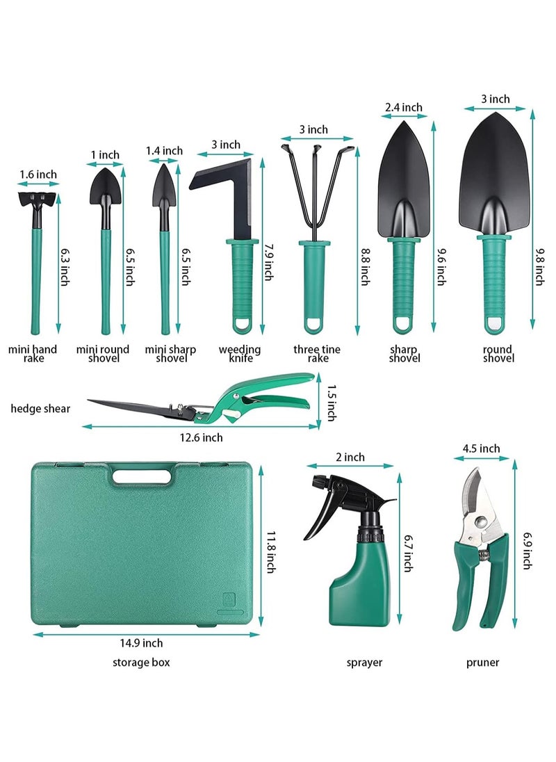 Arabest - Garden Tool Set, 10PCS Gardening Planting Tool Kit Outdoor Hand Tools with Non-slip Rubber Grip Including Pruners, Pruning Saw, Rakes,Sprayer,Trowel,Scissors for Indoor Gardening Gifts - Image 1