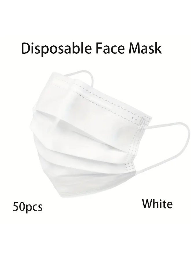 Generic Disposable Face Mask – 3-Ply White, Comfortable Fit, Adult Size (50 Pieces)  - Image 4