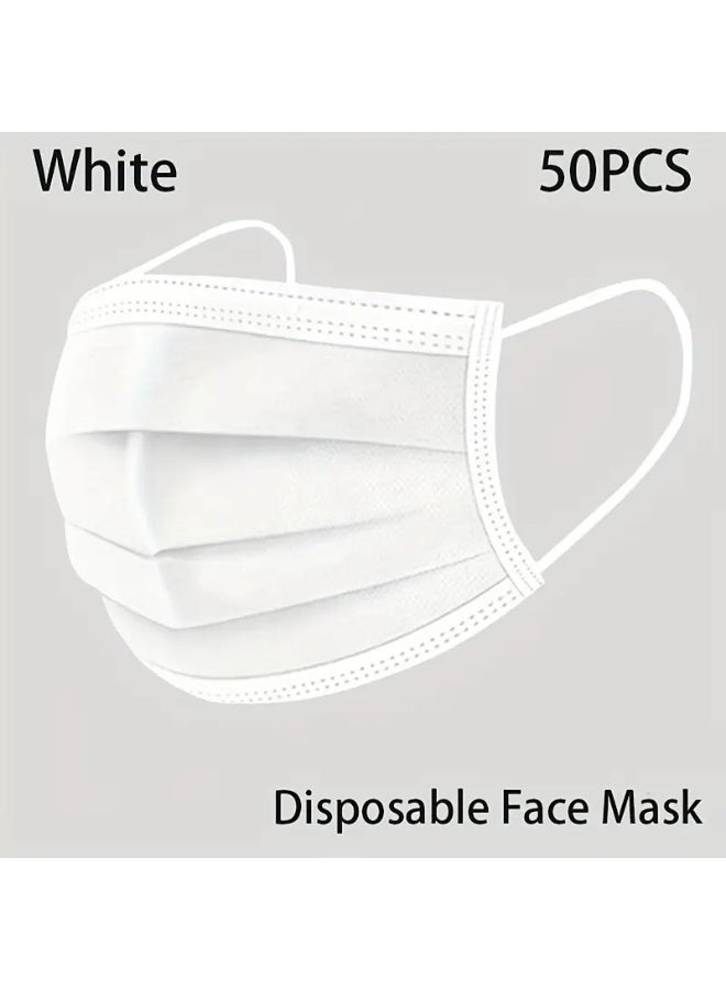 Generic Disposable Face Mask – 3-Ply White, Comfortable Fit, Adult Size (50 Pieces)  - Image 2