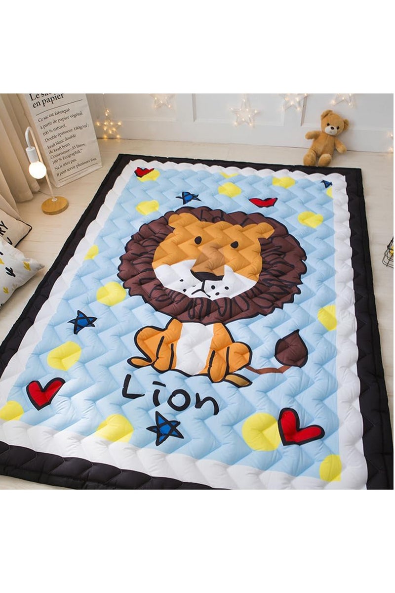 MONOGUE Soft Thick Baby Play Mat Washable Non-Slip Crawling Mat Skin-Friendly Cotton for Babies & Toddlers - Image 1