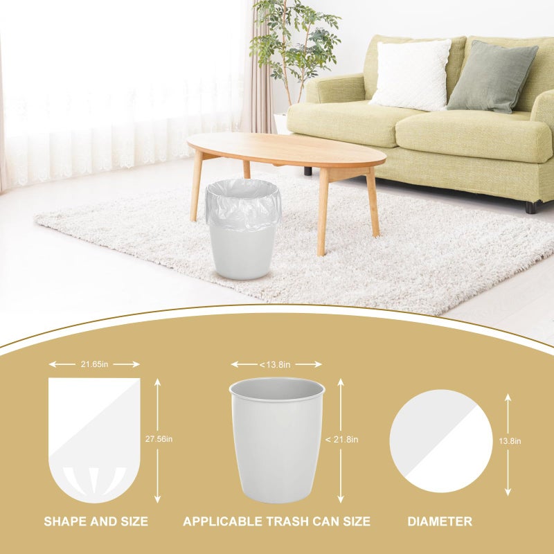 Magesh 8-10 Gallon Trash Bag Strong, Leakage-Free, Medium Garbage Bags Unscented Thick for Bathroom, Office, Kitchen Medium Trash Can, 60L, 105 Bags, Clear - Image 2