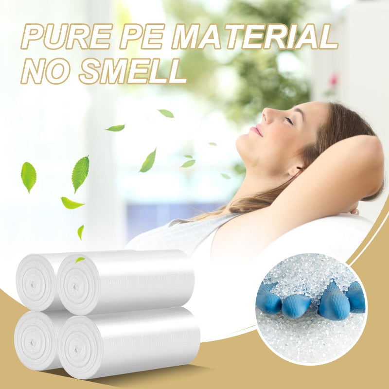 Magesh 8-10 Gallon Trash Bag Strong, Leakage-Free, Medium Garbage Bags Unscented Thick for Bathroom, Office, Kitchen Medium Trash Can, 60L, 105 Bags, Clear - Image 4