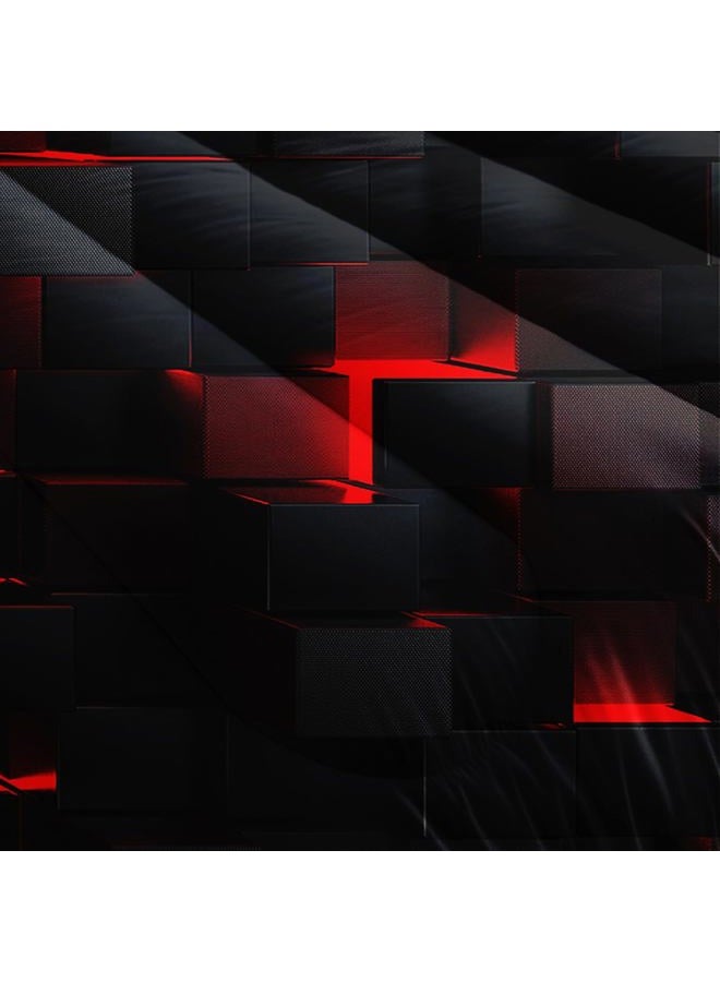 Nttopship Neon Red Black Comforter Set Full Geometric Kids Bedding Set,3 PCS Geometry Honeycomb Bed Set Modern Quilt Set 1 Comforter 2 Pillow Cases Cool Room Decor All Season B-Side Black - Image 5