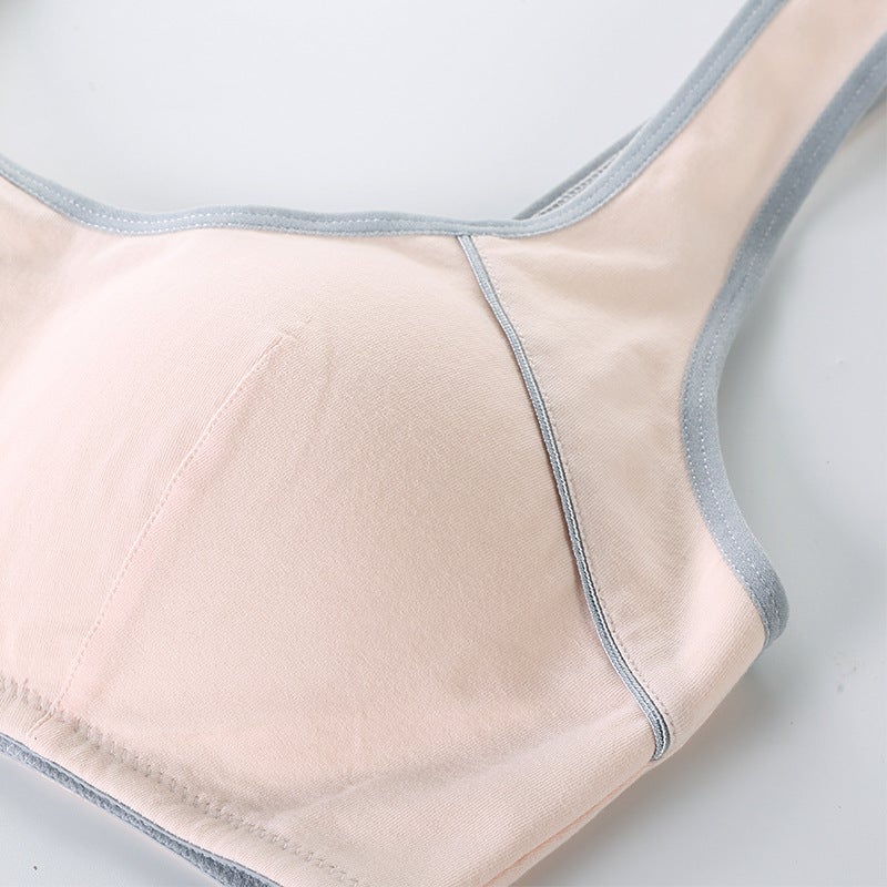 Girls' Underwear For Primary School Students Junior High School Students Elastic Wide Shoulder Strap Double Layer Anti-Bump Bra For Girls Developmental Vest - Image 5