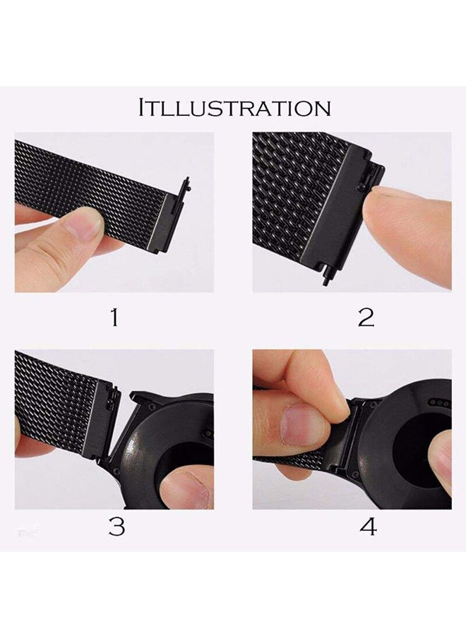 O Ozone - Milanese Loop Band For Samsung Galaxy Watch 7 6 5 4 FE 40mm 44mm 45mm/Galaxy Watch 6 4 Classic 43mm 47mm 42mm 46mm  Stainless Steel Strap Black - Image 1