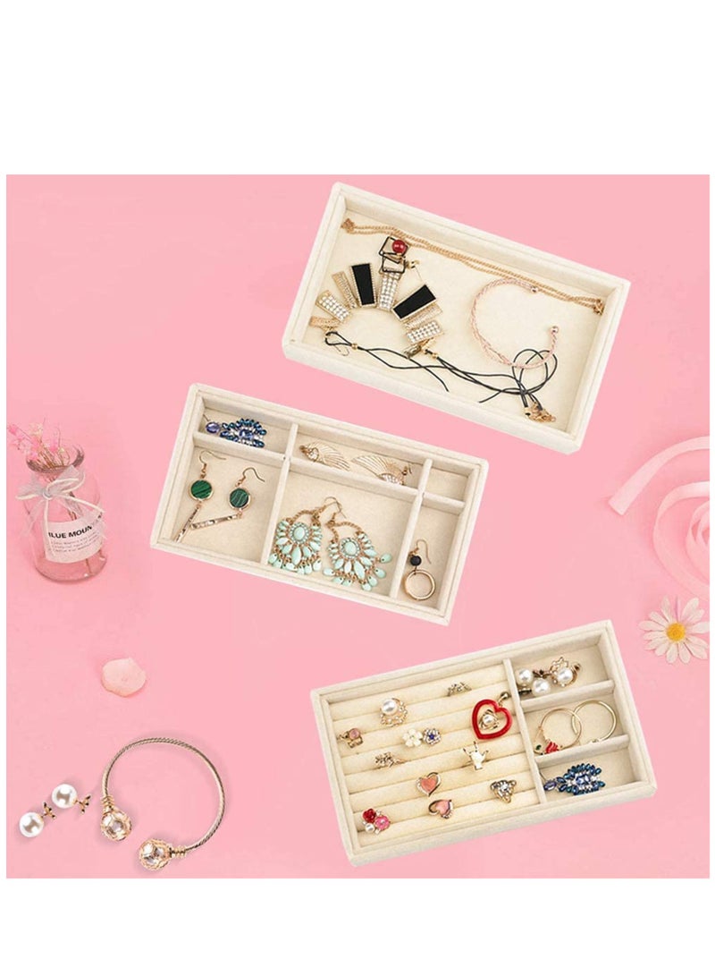 Hihonor Acrylic Jewelry Box 3 Drawers, Velvet Jewelry Organizer, Earrings Necklace Bracelet Display Box for Ladies, Girls  - Image 5