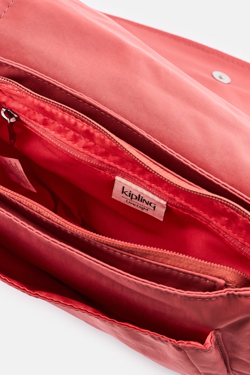 kipling حقيبة كتف نسائية بشعار العلامة التجارية، وردي قديم - Image 3