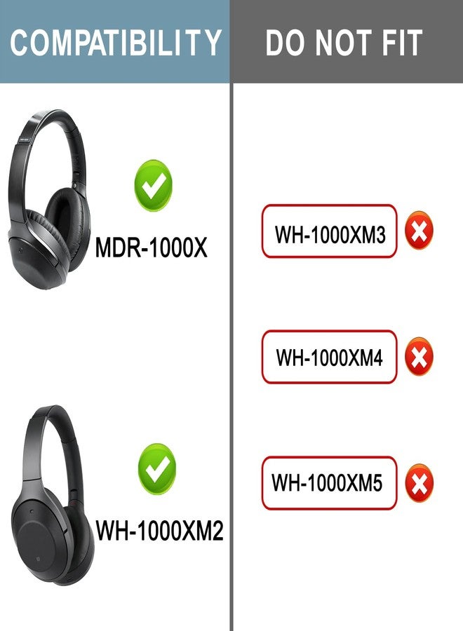 SOPROM Replacement Headstrap Pad Kit for Sony WH-1000XM2 (WH1000XM2),MDR-1000X (MDR1000X) Headphones, Easy DIY Installation(Black) - Image 2
