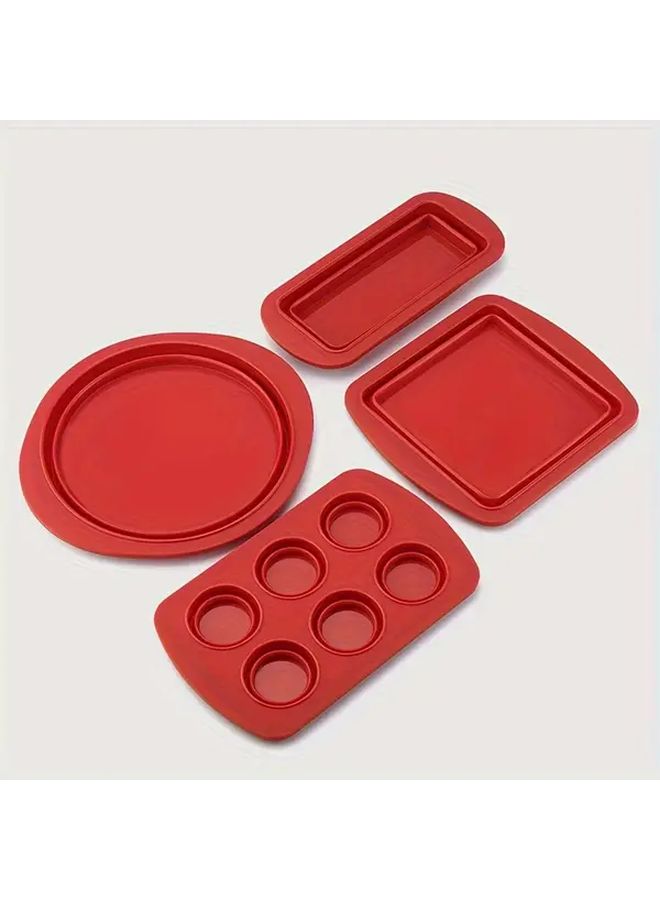 1pc Red 7.5 Inch Square Silicone Cake Pan Foldable Baking Mousse Tool - Image 3