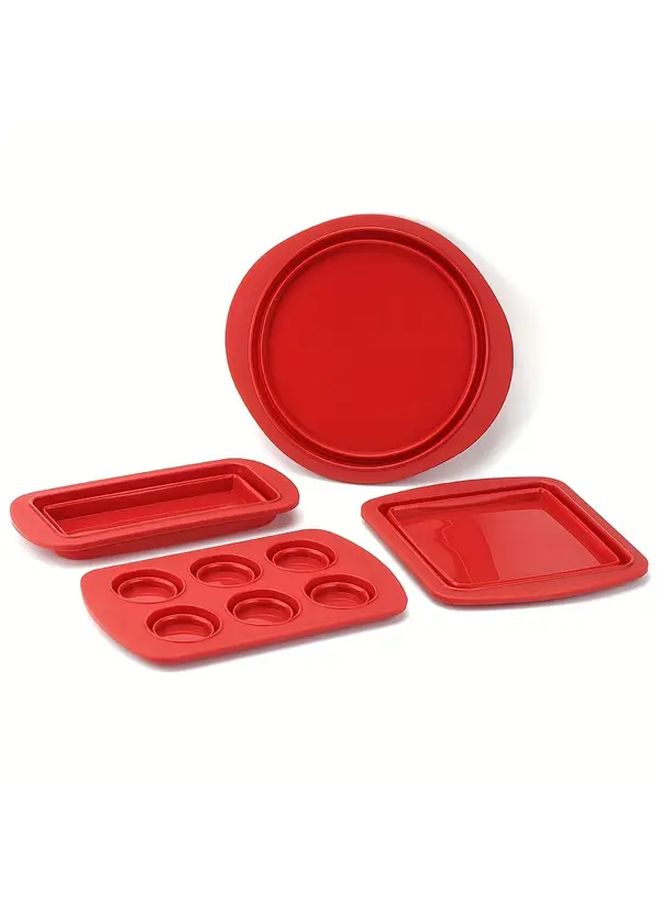 1pc Red 7.5 Inch Square Silicone Cake Pan Foldable Baking Mousse Tool - Image 5