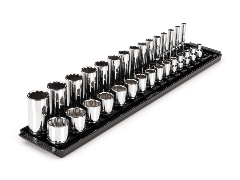Tekton مجموعة مفاتيح صمولة TEKTON 3/8 بوصة مع قضبان وصينية، 30 قطعة (1/4-1 بوصة) | SHD91210 - Image 1