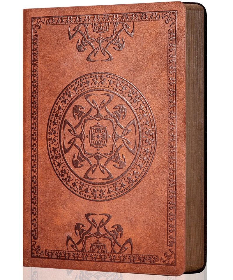 CAGIE Leather Vintage Journal for Men Soft Cover Lined Pages Notebook 180 Lay Flat for Writing Travel Diary, 5.7'' x 8.3'', Brown - Image 1