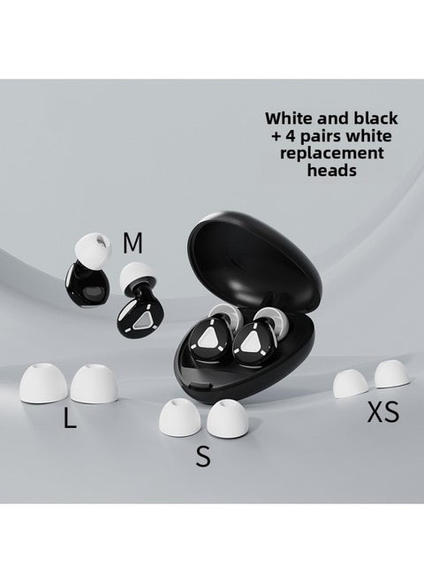 Private Mold Earplugs Advanced Decompression Button Earplugs Sleep Anti-Noise Earplugs Super Sound And Noise Reduction Earplugs-Color:Color Box + Heart-shaped Storage Box + White And Black + White Replacement Ear Caps