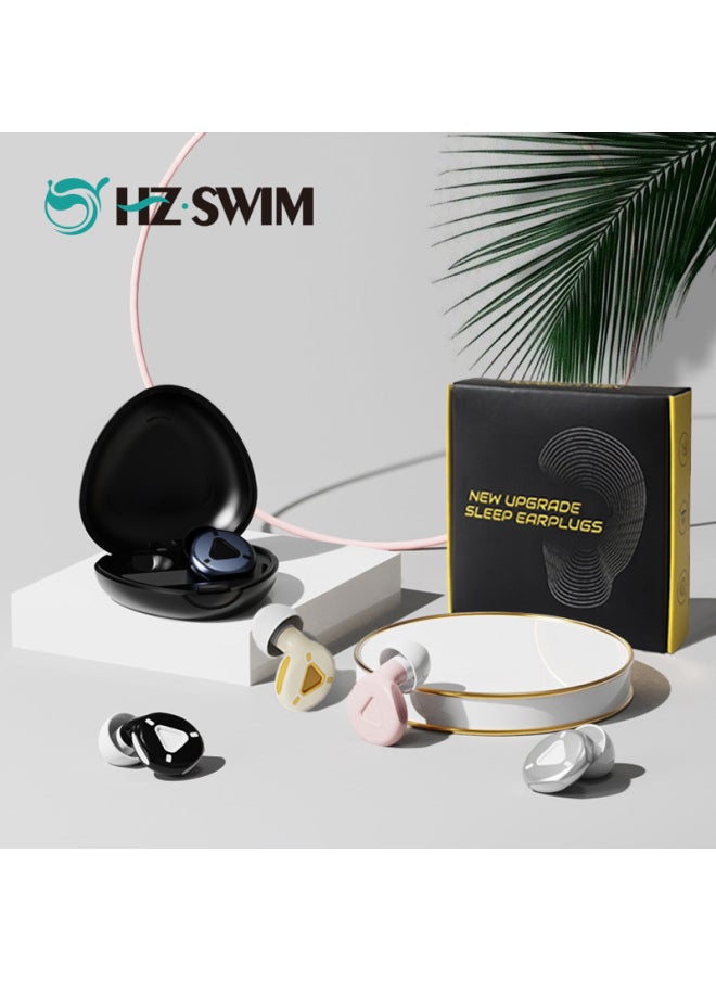 Generic - Private Mold Earplugs Advanced Decompression Button Earplugs Sleep Anti-Noise Earplugs Super Sound And Noise Reduction Earplugs-Color:Color Box + Heart-shaped Storage Box + White And Black + White Replacement Ear Caps - Image 1