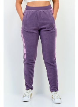 Adidas Women Sportswear Fit Fleece Outdoor Sweatpants, Purple  - Image 1