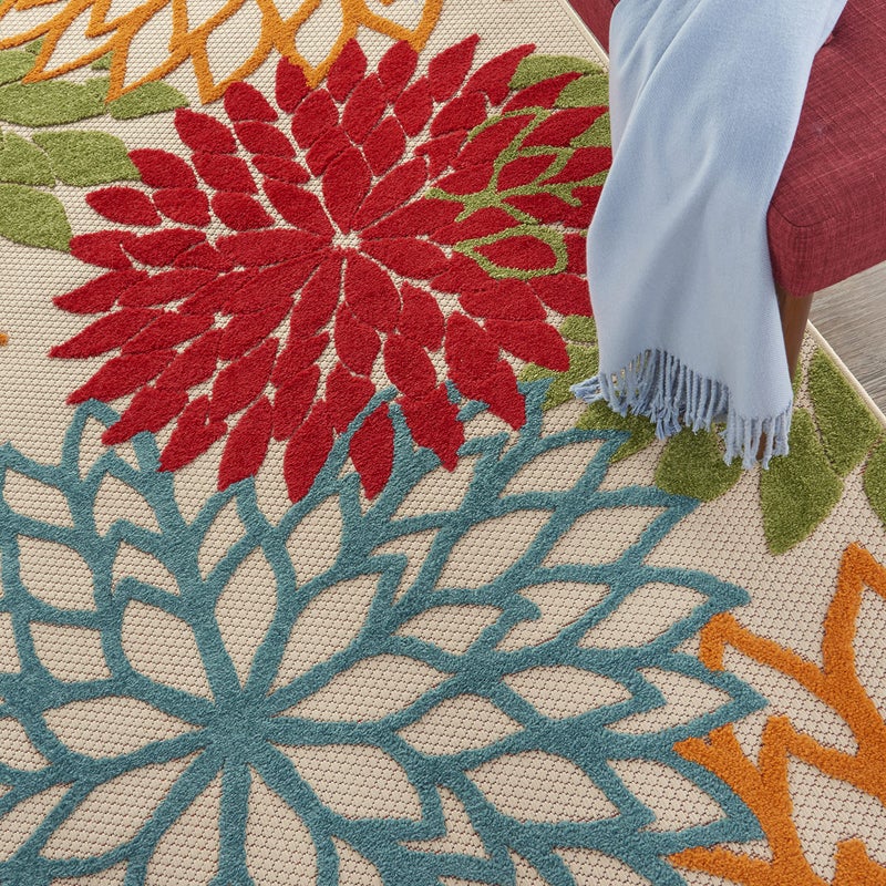 Nourison Home Aloha Indoor/Outdoor Green 3'6" x 5'6" Area Rug, Tropical, Botanical, Easy Clean, Non Shedding, Bed Room, Living Room, Dining Room, Deck, Backyard, Patio (3x5) - Image 4