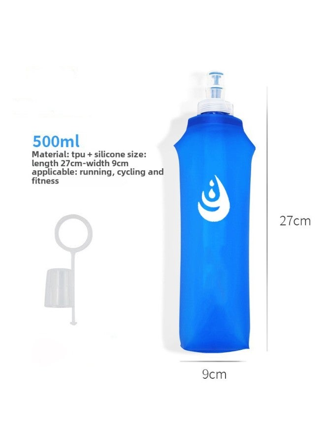 Cross Country Running Kettle Soft Kettle Outdoor Sports Foldable Water Bottle Soft Water Bottle Explosion TPU Soft Water Bag-Color:Blue Theme-Capacity:200ML  - Image 4