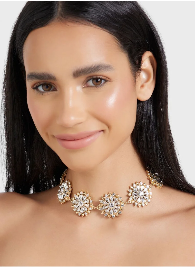 Khizana Floral Embellished Choker Necklace