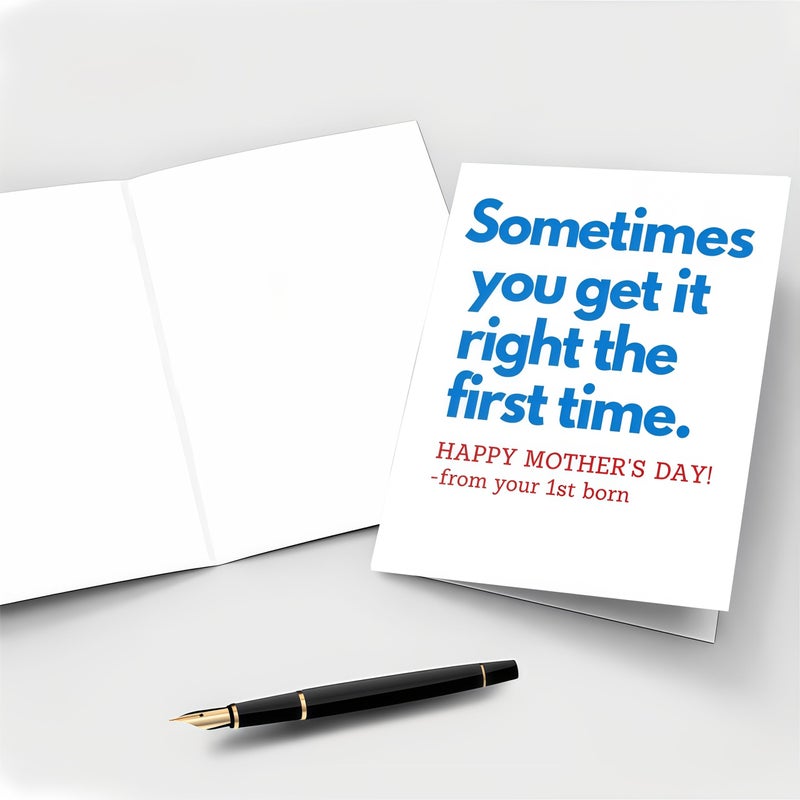 Blue Humorous Long Mothers Day Card Sometimes You Nailed It First Time Funny Greeting Card With Envelope For Mom Grandma - Image 2