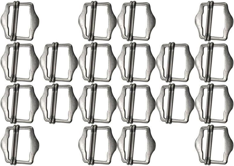 ABOOFAN 50pcs Adjustable Metal Buckles Strap Buckle Set Deep Gray 20mm for Clothing Bags Outdoor Use Sewing Accessories - Image 1