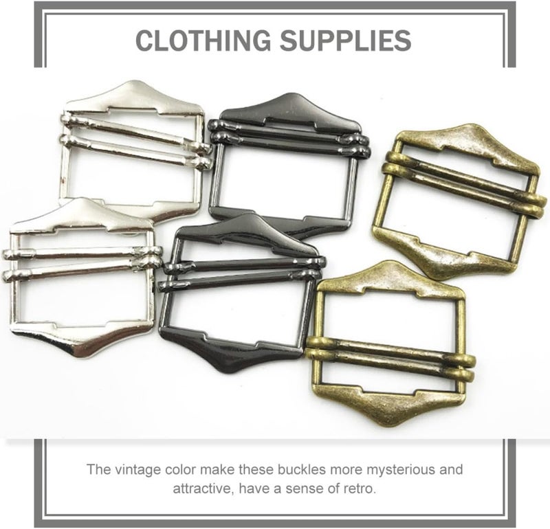 ABOOFAN 50pcs Adjustable Metal Buckles Strap Buckle Set Deep Gray 20mm for Clothing Bags Outdoor Use Sewing Accessories - Image 3