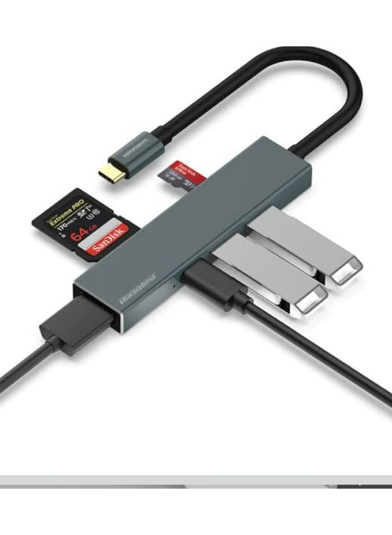 روكروز موزع روكروز إنفينيتي 06S USB-C - محول 6 في 1 من النوع C مع HDMI وUSB 3.0 وقارئ بطاقات SD/TF وشحن PD - لأجهزة ماك بوك، وآيباد برو، وأجهزة الكمبيوتر المحمولة - Image 1