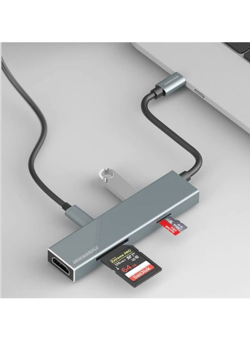 روكروز موزع روكروز إنفينيتي 06S USB-C - محول 6 في 1 من النوع C مع HDMI وUSB 3.0 وقارئ بطاقات SD/TF وشحن PD - لأجهزة ماك بوك، وآيباد برو، وأجهزة الكمبيوتر المحمولة - Image 2